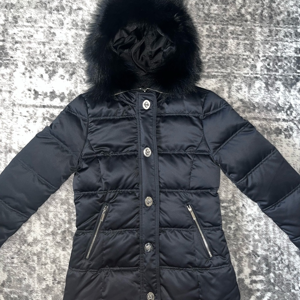 Coach Black Fur-Trimmed Puffer Jacket